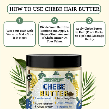 GOIPLE Chebe Butter,Hair Mask,Moisturizing & Nourishing Chebe & Rosemary Growth Oil Rose Curl Defining Cream Hair Curl Enhancer