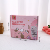 Kids' Pretend Makeup Toy Wooden Role‑play Dress‑up Vanity Gift Makeup Bag Set for Girls