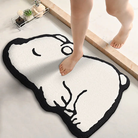 Thickened Special-shaped Absorbent Bathroom Floor Mat Flannel Toilet Mat Shower Room Non-slip and Dirt-resistant Foot Mat