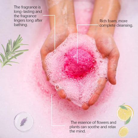 Bath Salt Lasting Fragrance Aromatherapy Floral Scent Exfoliating Moisture Body Wash Cleansing Spa Salt Ball Bubble Bombs Shower
