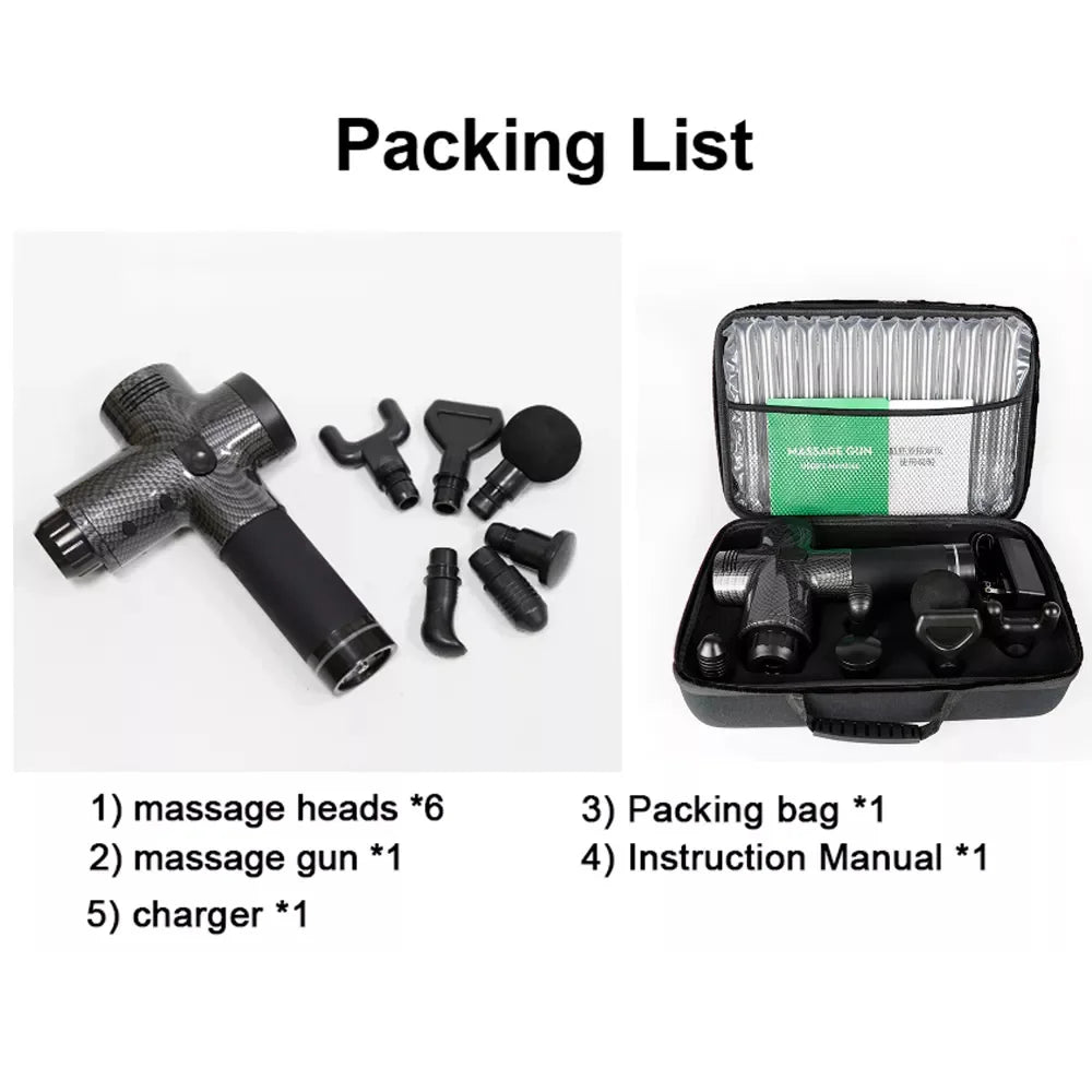 Massager Body Neck Back Deep Tissue Muscle Relaxation Pain Relief Fitness Fascial Massage Gun Electric Percussion Pistol