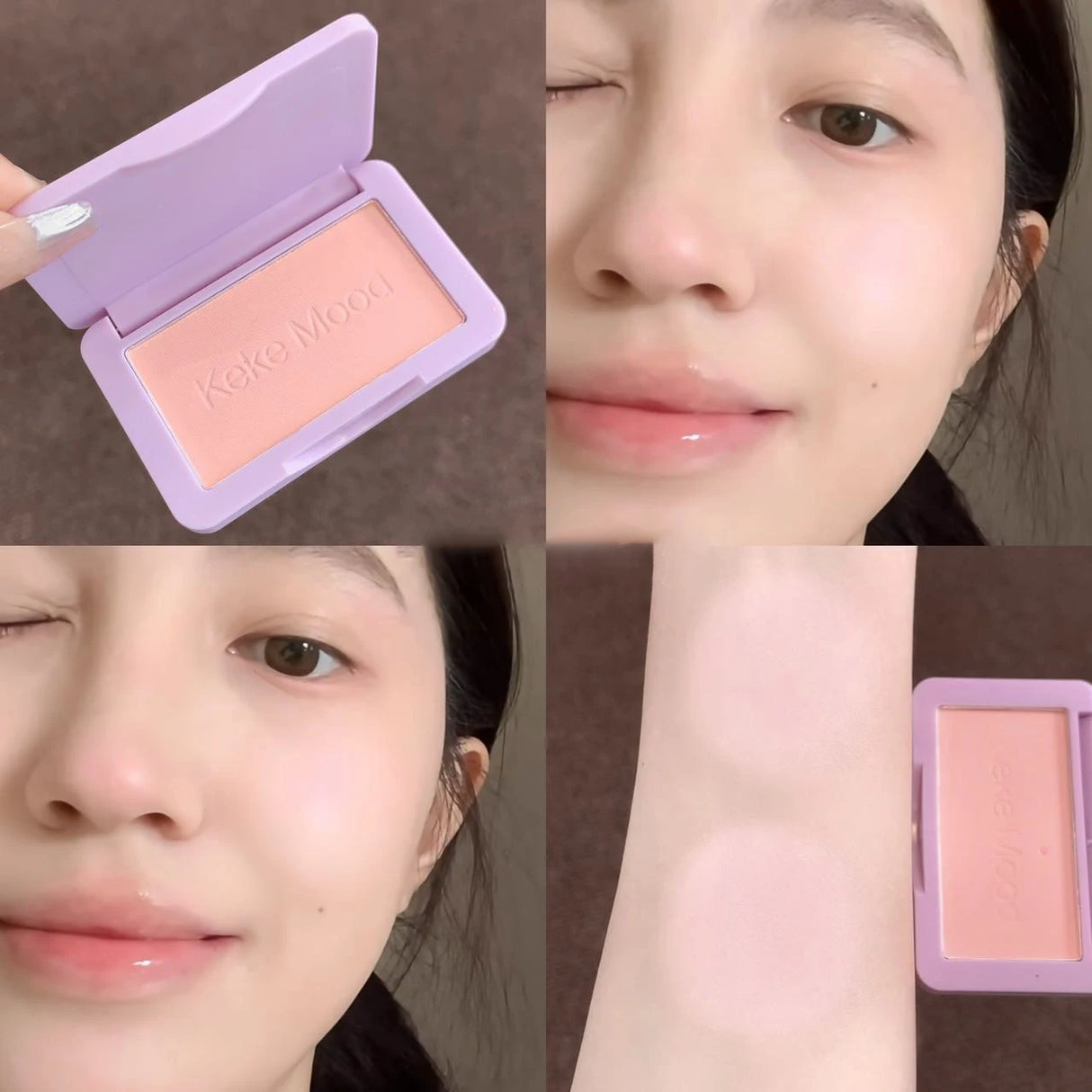 Monochrome Matte Blusher Palette Soft Silky Cheek Natural Facial Blush Rouge Plate Lasting Nude Low Saturation Powder Blush Disk
