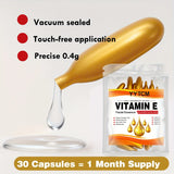 Vitamin E Deep Moisturizing Capsule Essence, Hydrates and Smooths Skin, Contains Plant-Based Squalane, Vitamin C, Deep Hydration and Skin Brightening Essence (0.4Gx30 Capsules)/Bag-1 Bag