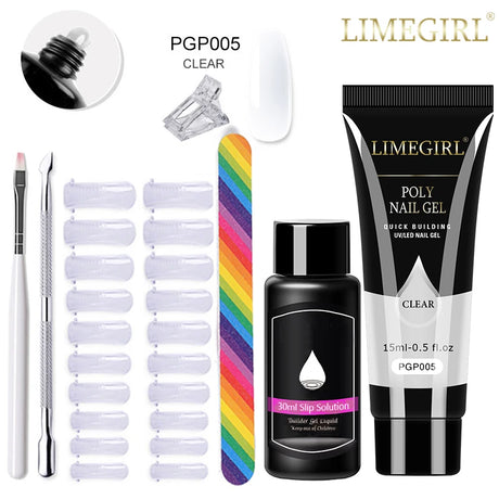 Limegirl Poly Nail UV Gel Set for Nails Quick Extension Building Soak Off UV Polys Nail Gel Kit Manicure Art  Decoration Tools