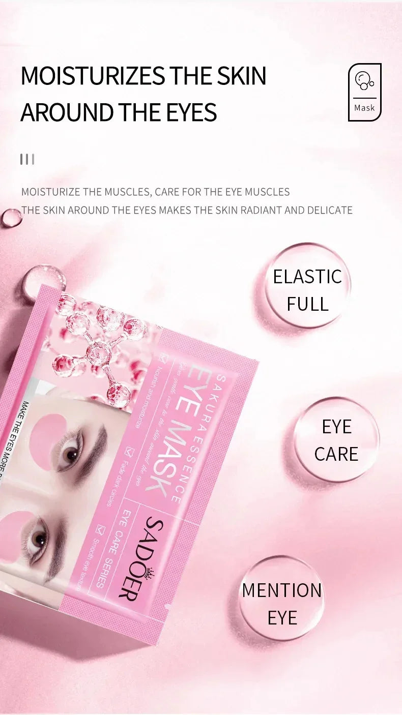 Collagen Eye Mask Essence Sakura Wrinkle Removing Eye Care Patches Fade Fine Line Anti Dark Circles Bag Anti-Puffiness Eye Care