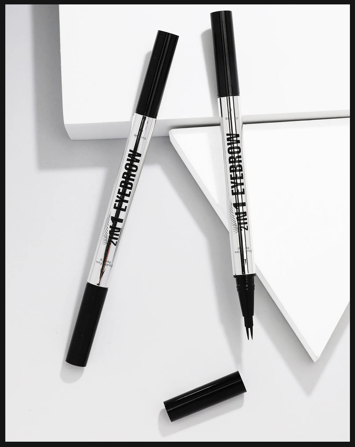 Natural Look Eyebrow Pencil Waterproof Sweat Proof Double Ended 2 in 1 Long Lasting Brow Definition Fill Shape