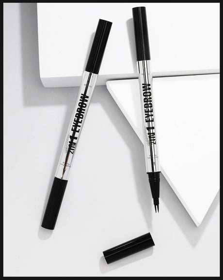 Natural Look Eyebrow Pencil Waterproof Sweat Proof Double Ended 2 in 1 Long Lasting Brow Definition Fill Shape