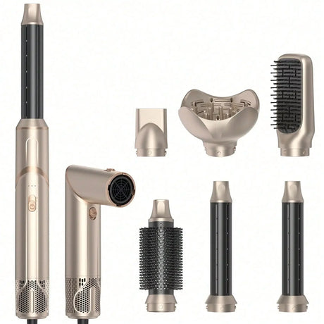 Six-In-One Hot Air Comb Foldable Curling Iron Hair Dryer Straight Roll Multi-Function Portable Hair Dryer