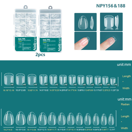 Nailpop 120pcs/box Gel X Nail Tips Medium Short Shape Almond/Square/Soft Gel Nail Tips False Nails Soak Off Easy Nail Extensions