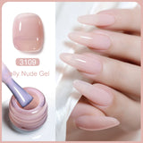 Clou Beaute Translucent Jelly Nude Pink Nail Gel Polish 15ml Vernis Semi Permanent Gel Colorful Varnish Nail Art Manicure Gel