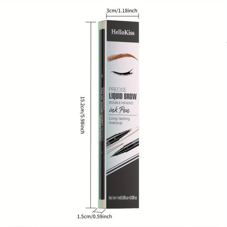 Waterproof Dual-Tip Liquid Eyebrow Pencil, Available in Light Brown, Brown, Dark Brown, Dark Black, and Black, Multi-Pack, for Natural Eyebrow Makeup, Quick-Drying, Sweat-Proof, Smudge-Proof, with Eyebrow Brush, Dual-Tip Liqu