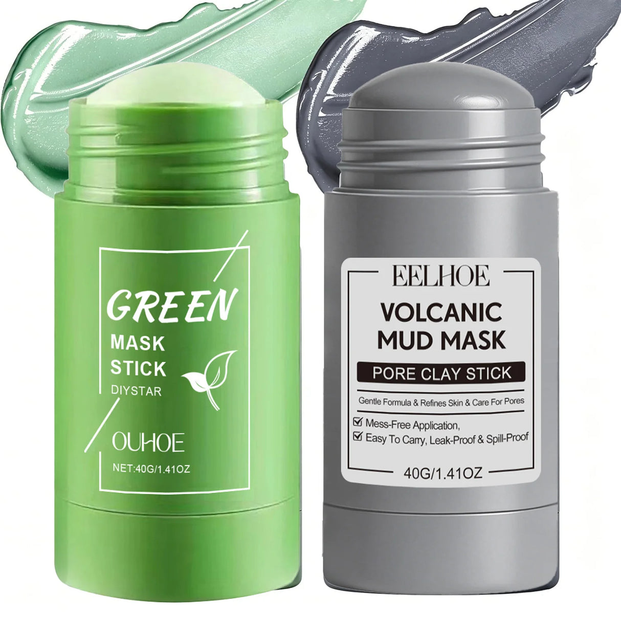 Alaska Volcano & Green Tea Deep Pore Cleansing Mask Stick Blackhead Remover&Oil Control Exfoliating Clay Mask for All Skin Types