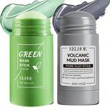 Alaska Volcano & Green Tea Deep Pore Cleansing Mask Stick Blackhead Remover&Oil Control Exfoliating Clay Mask for All Skin Types