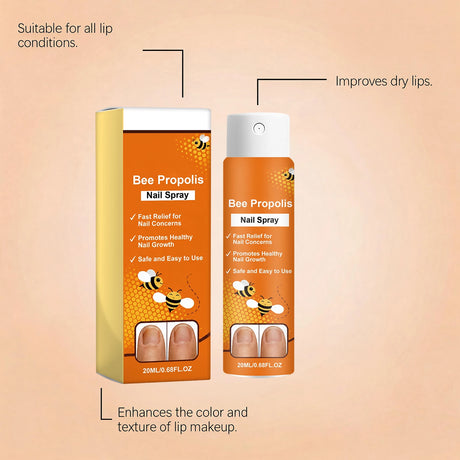 Bee Venom Nail Soothing Spray Nail Repair Treatment for Damaged&Discolored Toenail Moisturizing Nourishing Care for Brittle Nail