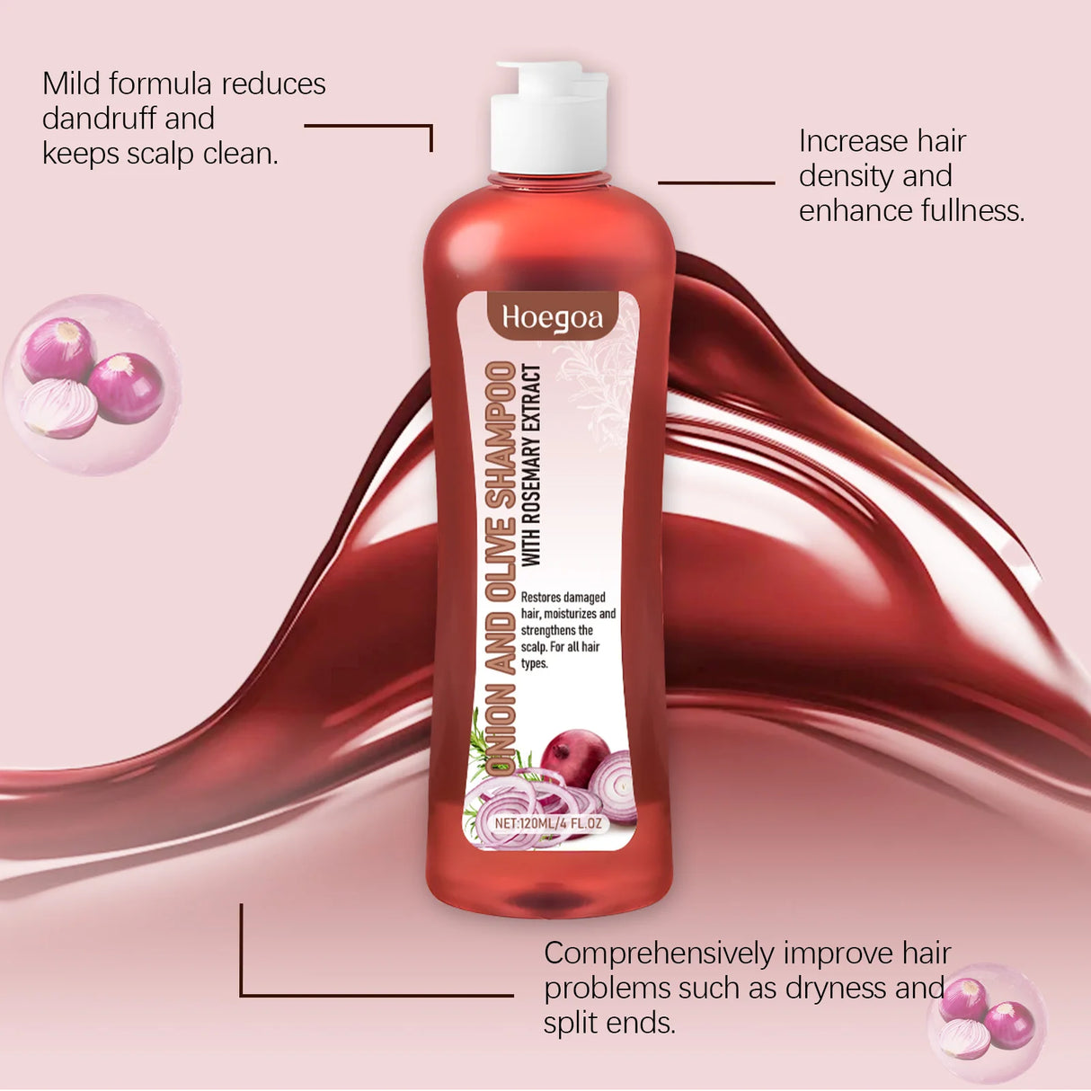 Onion Hair Care Set Rosemary Onion Shampoo Conditioner Set Strengthening Hair Improve Rough Frizz Smooth Shiny Deep Moisturizing Scalp Care Set