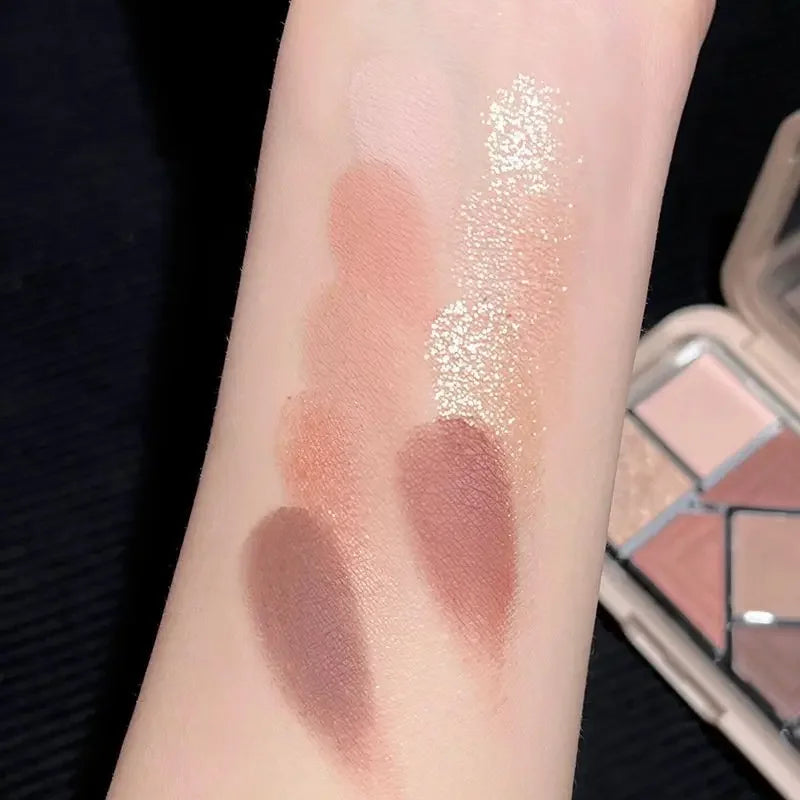 Mint diffuse pink blue small pink frame nine-color eyeshadow palette low saturation clear mint green pearl matte gentle pure des