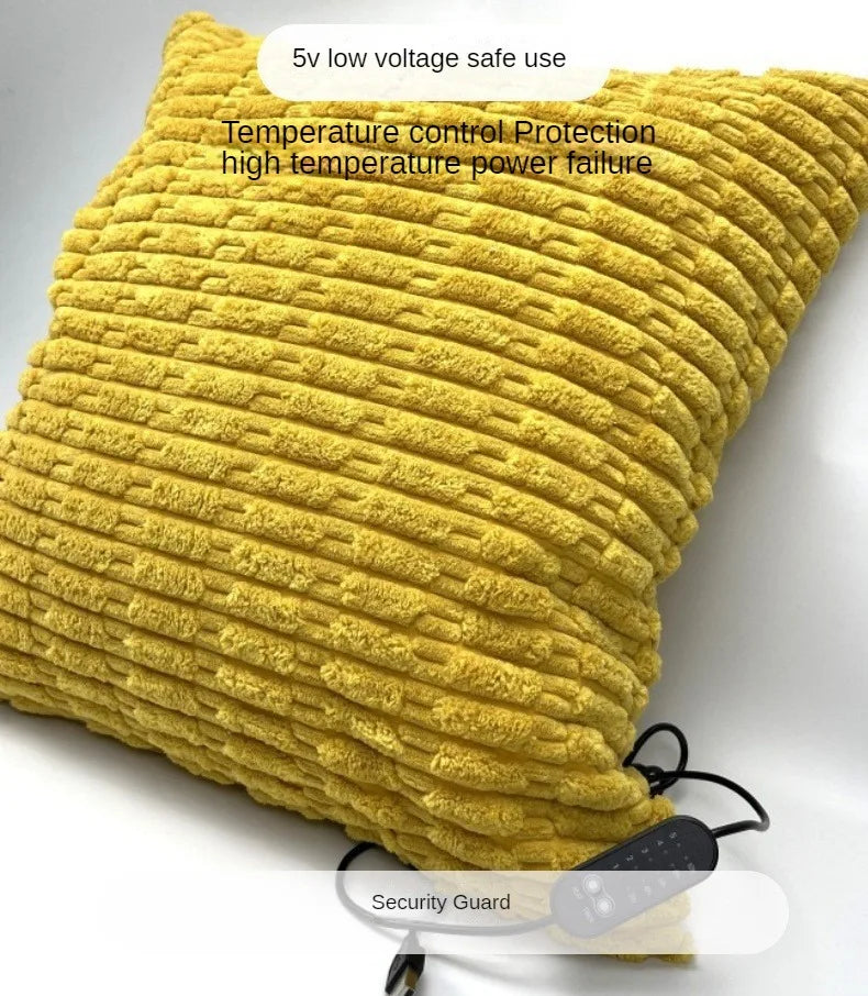 45x45cm USB Electric Cushion Portable Heating Pillow 5-Block Temperature Control Menstrual Cramps Period Pain Relief Heated Pad