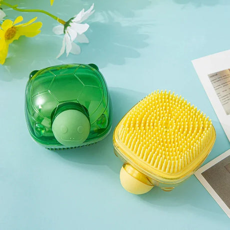 Silicone Soft Exfoliating Body Bath Shower Scrubber Loofah Brush Refillable Bath Brush Easy Foaming Massage Brush Bathroom Tools