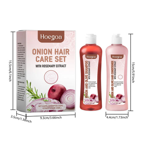 Onion Hair Care Set Rosemary Onion Shampoo Conditioner Set Strengthening Hair Improve Rough Frizz Smooth Shiny Deep Moisturizing Scalp Care Set