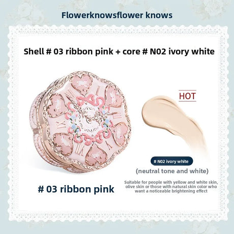 Flower Knows Makeup Base Garden Air Cushion Foundation CC Cream Skin Friendly Concealer Makeup Moisturizing Natural Coverage