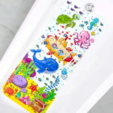 1pc Cartoon Extra Long Bathtub Mat 40x100cm Non Slip Bath Mat for Bathroom Tubs Shower Mats with Suction Cups & Drain Holes