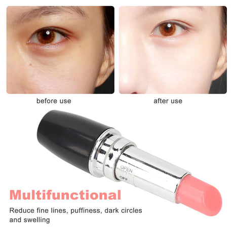 Facial Massager Wand Portable Lipstick Shaped Vibration Eye Massage Skin Lift Tighten for Relieve Dark Circles Puffiness Eye Bag
