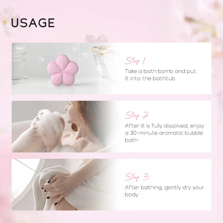 LAIKOU Japanese Sakura Bath Bubble Explosion Bath Salt for Body Cleansing Moisturizing 30g