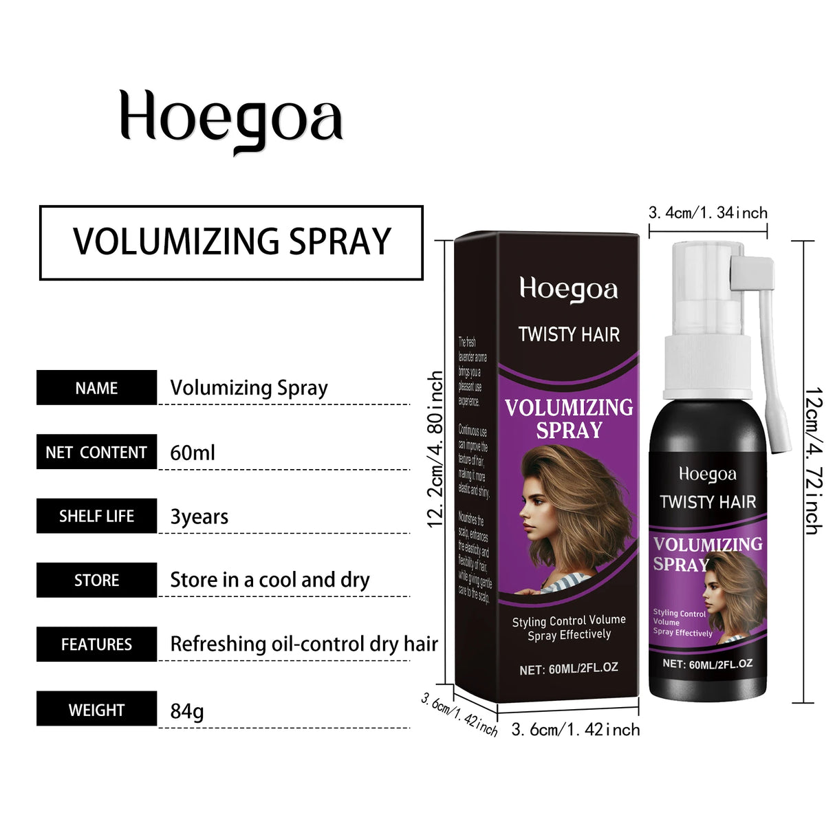Fluffy Volumizing Hair Spray Non-greasy Quick-Drying Wash Free Increase Volume Styling Modeling Hairdressing Hair Shaping Spray