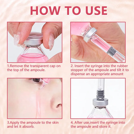 Stem Cell Ampoule Essence, Pink PDRN Ampoule, Collagen Moisturizing Anti-Aging Essence