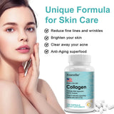 Marine Collagen Capsules, Hydrolyzed Type 1 Collagen, Antioxidant Supplement, Support Skin Hair Nail & Joint Bone Wellness