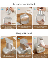 New Wall Mounted Automatic Soap Dispenser Foam Smart Hand Washing Machine 500ml Liquid Rechargeable Bathroom Induction Sensor