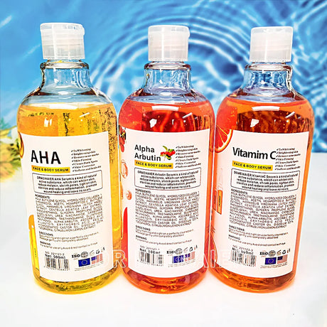 500ML Vitamin C AHA HYALURONIC& NICOTINAMIDE Face Serum Moisturizing Lightening Body Cream