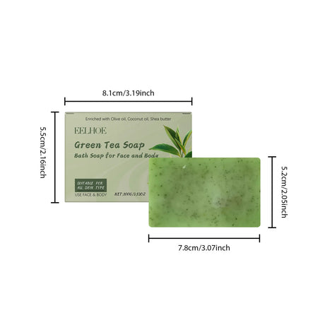 Eelhoe Green Tea Bath Soap Keep Moisturizing Dryness Removing Exfoliate Deeply Wash Reduce Dark Hand Made Body Nourishing Soaps