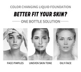 QIC 30ML Foundation Color Changing Makeup Base Nude Face Full Cover Matte Concealer Long Lasting Make Up Liquid Foundation Cream