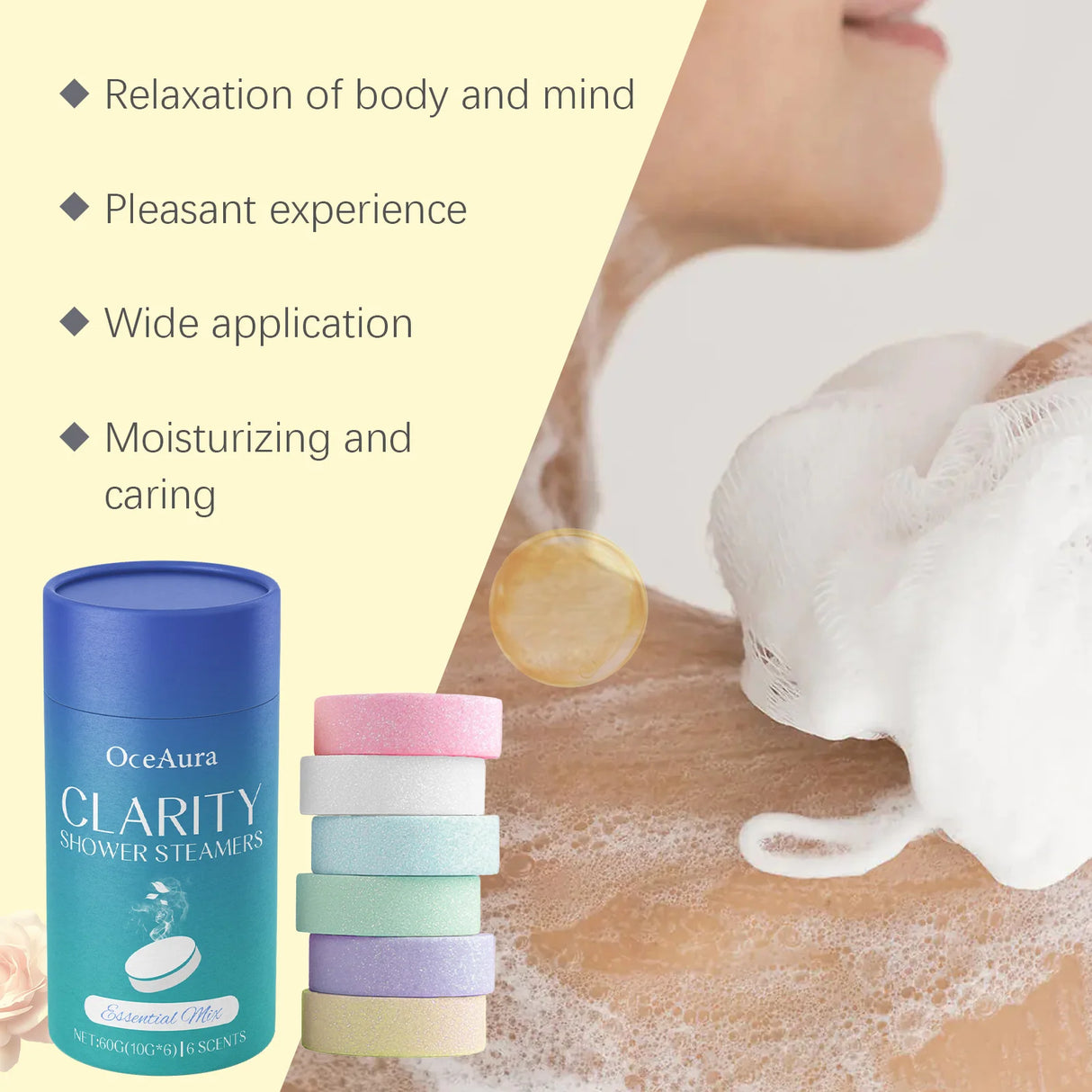 Shower Steamers Tablets Aromatherapy Relief Physical Fatigue Stress Improve Mood Enhance Sleep Quality Relaxing Bath Tablets Set
