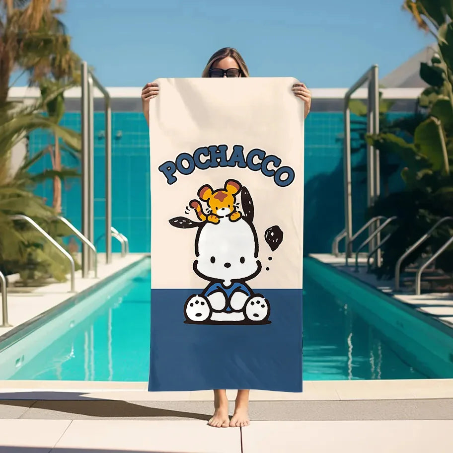 Beach Towels P-Pochacco Bathroom Turban for Hair Drying Personal Care Large Bath Towels Sauna Bathroom Set Accessories Gym Towel
