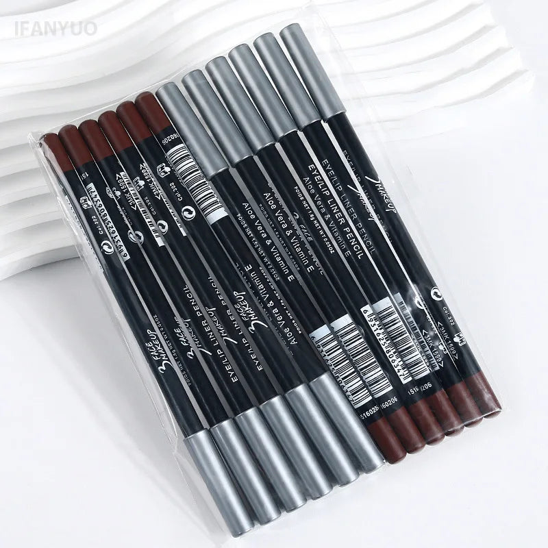 1/12Pc Waterproof Black Brown Eyeliner Pencils-Smudge-Proof Long-Lasting Beginner-Friendly Smooth High Pigmented Punk Eye Makeup
