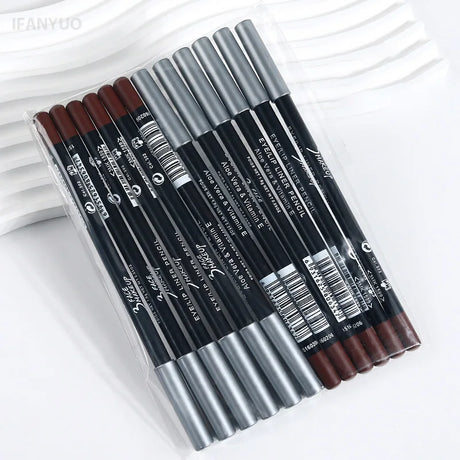 1/12Pc Waterproof Black Brown Eyeliner Pencils-Smudge-Proof Long-Lasting Beginner-Friendly Smooth High Pigmented Punk Eye Makeup