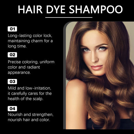 EELHOE Hair Dye Shampoo Nova Hair Instant Dye Shampoo Men Women Quick Easy Safe Hair Color Gray Hair  Coverage Nourish Scalp