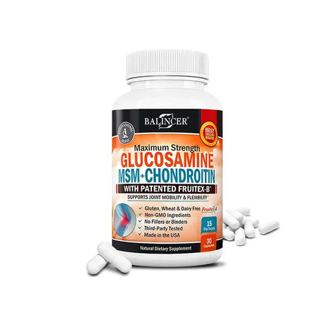 Glucosamine Chondroitin MSM - Joint Support Supplement for Men and Women - Relieve Joint Discomfort, 30/60/120 Capsules, NON-GMO
