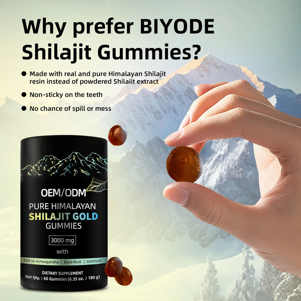 1 bottle of Shilajit gummies Vegetarianism regulates immunity balances nutrition and maintains energy and health