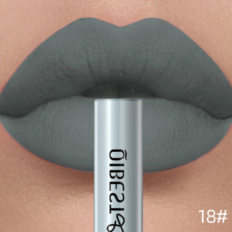 QIBEST Matte Liquid Lipstick Waterproof Long Lasting Velvet Lip Gloss Tint Tube Matte Nude Pigment Red Lipgloss Lips Makeup
