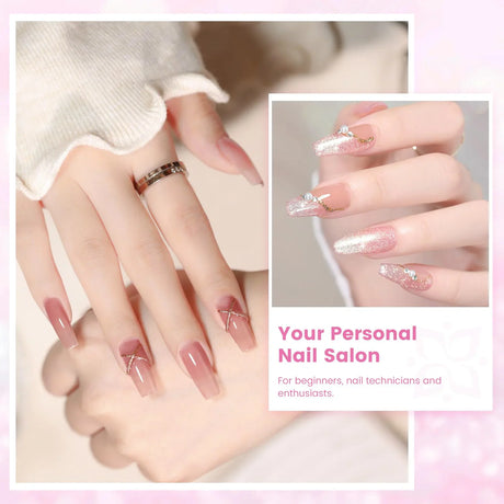 All-In-1 Acrylic Nail Kit Acrylic Nail Set Professional Colored Acrylic Nail Powder Nail Starter Kit Decoration Tools With Everything For Beginners Full Acrylic Nail Supplies Complete Acrylic Nail Kits Monomer Gel Nail Polish