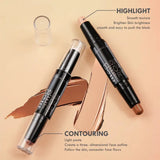 Dual-ended contour stick, facial foundation, concealer, long-lasting dark circles, correcting contour concealer, makeup