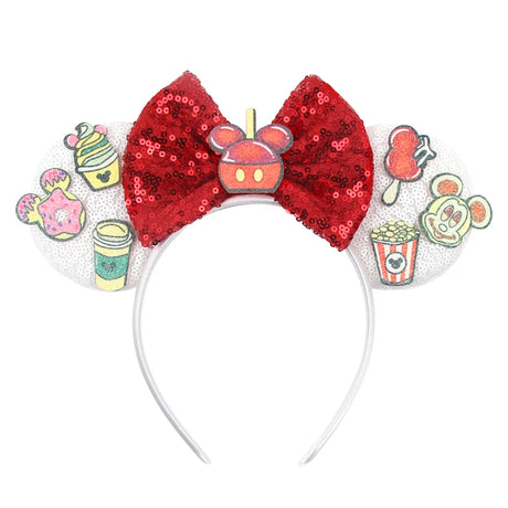 2026 Disney Trip Mickey Ears Headband For Girls Sequin Castle Bow Hairband Cartoon Character Cosplay Hair Accessories Kids Party