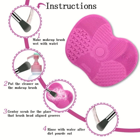 1pcs Silicone Apple-Shaped Makeup Brush Cleaner Pad With Suction Cup For Effective Cosmetic Tool makeup brush cleaning agent pad
