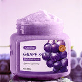 Grape Bath Salt Scrub 350g, Exfoliating, Moisturizing, and Smoothing, Facial and Body Scrub, Hypoallergenic, Physical Exfoliation, Can Be Used on Legs, Knees, Feet, Arms, Hands, and the Entire Body, a Great Gift for Family an