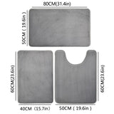 Three Piece Toilet, Bath Floor Mat, Shower Mat, Bath Absorbent Mat, Non Slip Carpet, Soft and Comfortable, Laundry Room.