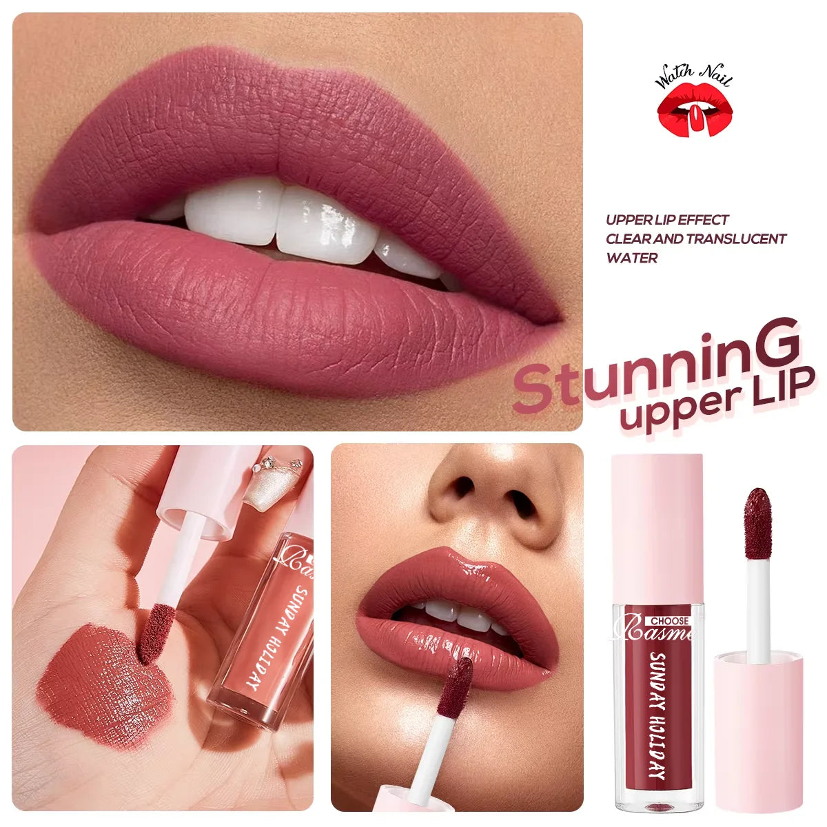 10 Color Mouth Red Lip Glaze Makeup Set, Exquisite, Practical, Portable Lipgloss Lipstick Set Valentine's Day gift