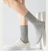 MiiOW Big Size Sock Men Pure Cotton Sock Anti Odor Fat Feet Elastic Widened Loose Sock Compression Sock Elderly Non-Binding Sock
